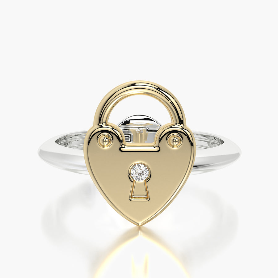 Classic ring & Charm The heart lock
