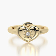 Rounded ring & Charm Heart