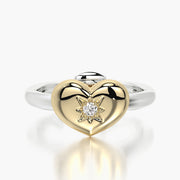 Rounded ring & Charm Heart