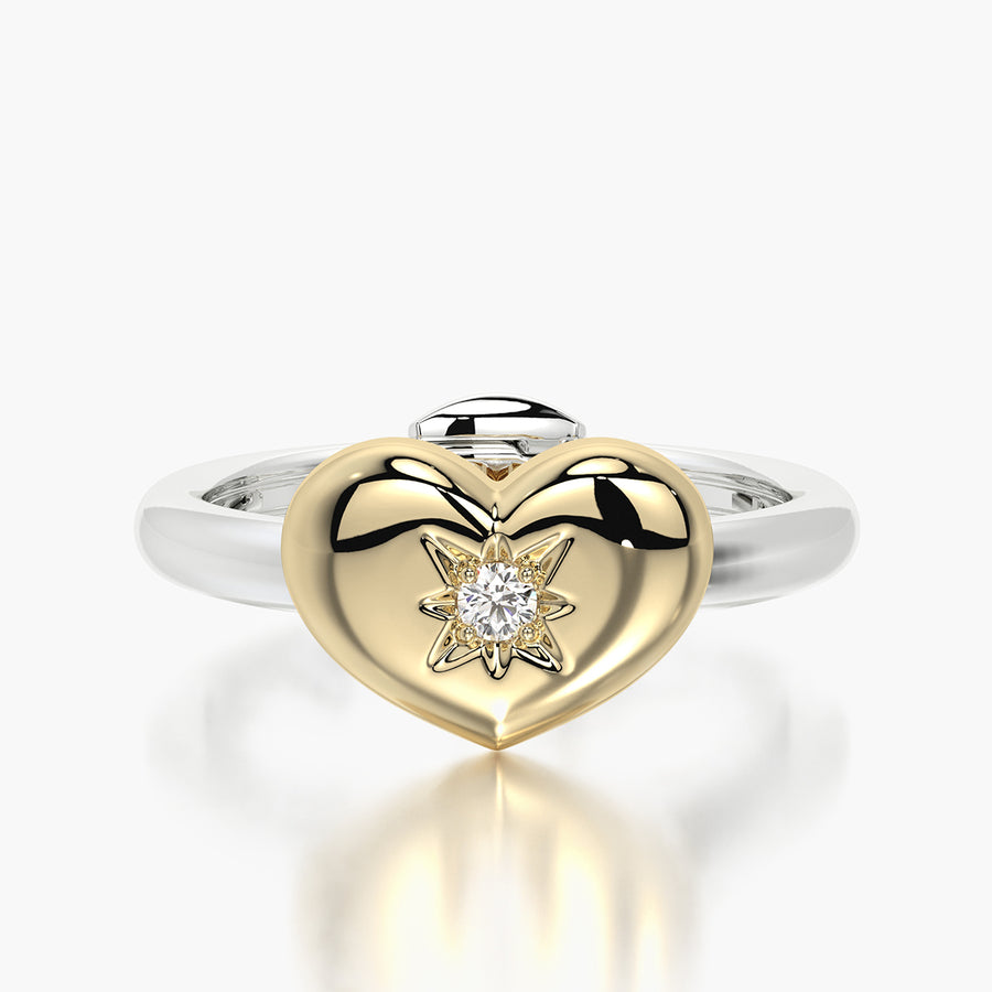 Rounded ring & Charm Heart