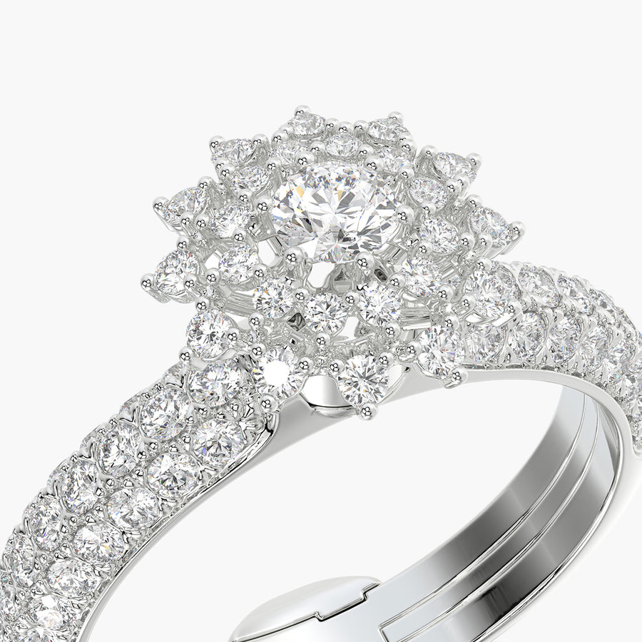 Pave Dome ring & Сharm The diamond sun