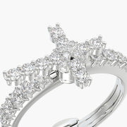 Side Stone ring & Charm Amulet Cross