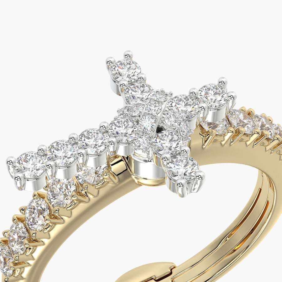 Side Stone ring & Charm Amulet Cross