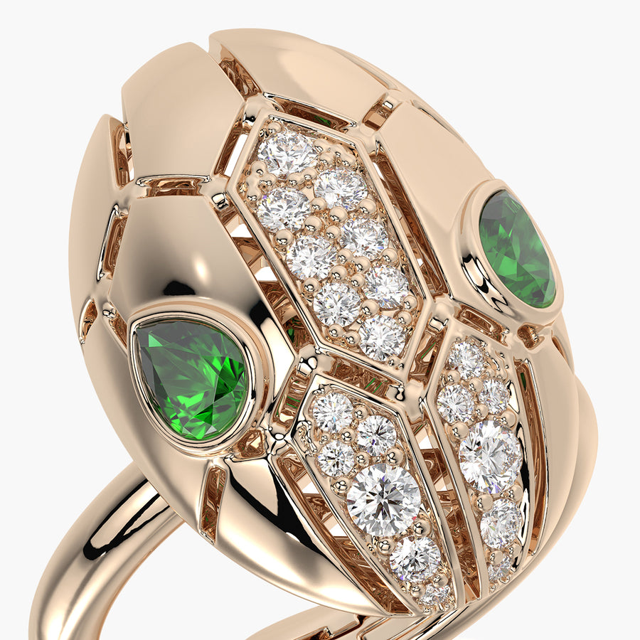 Rounded ring & Charm Snake
