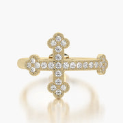 Rounded ring & Charm Cross