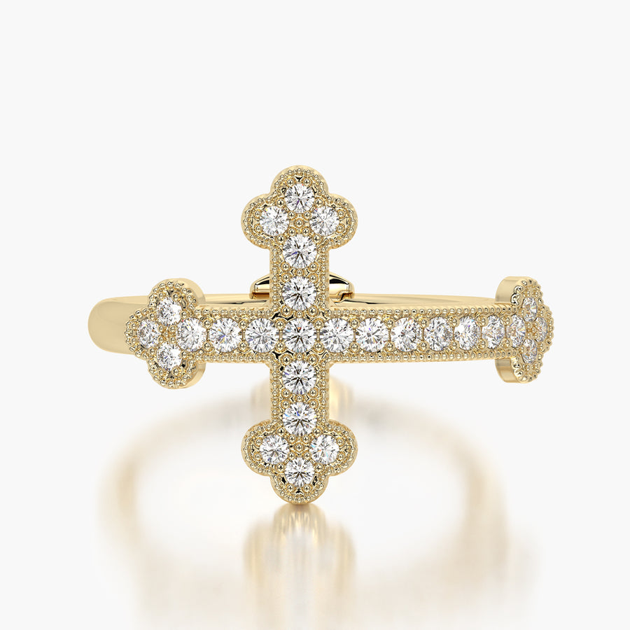 Rounded ring & Charm Cross