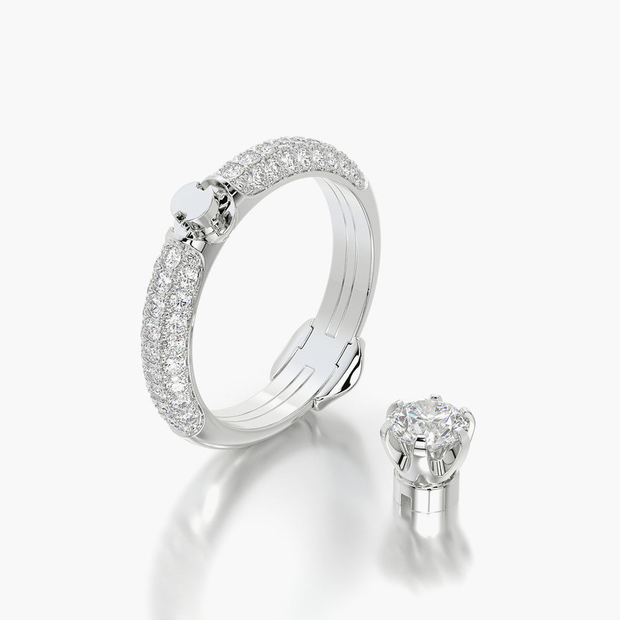 Pave Dome TRing & Classic Six 0.5ct