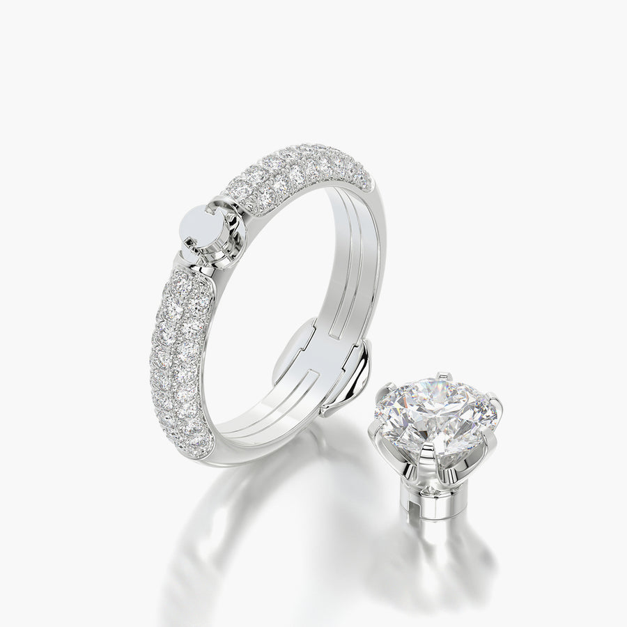 Pave Dome TRing & Classic Six 1.5ct