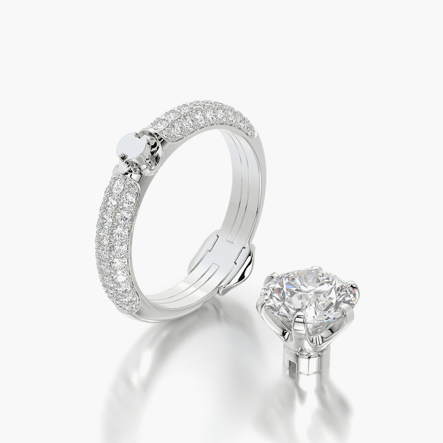 Pave Dome TRing & Classic Six 2.08ct
