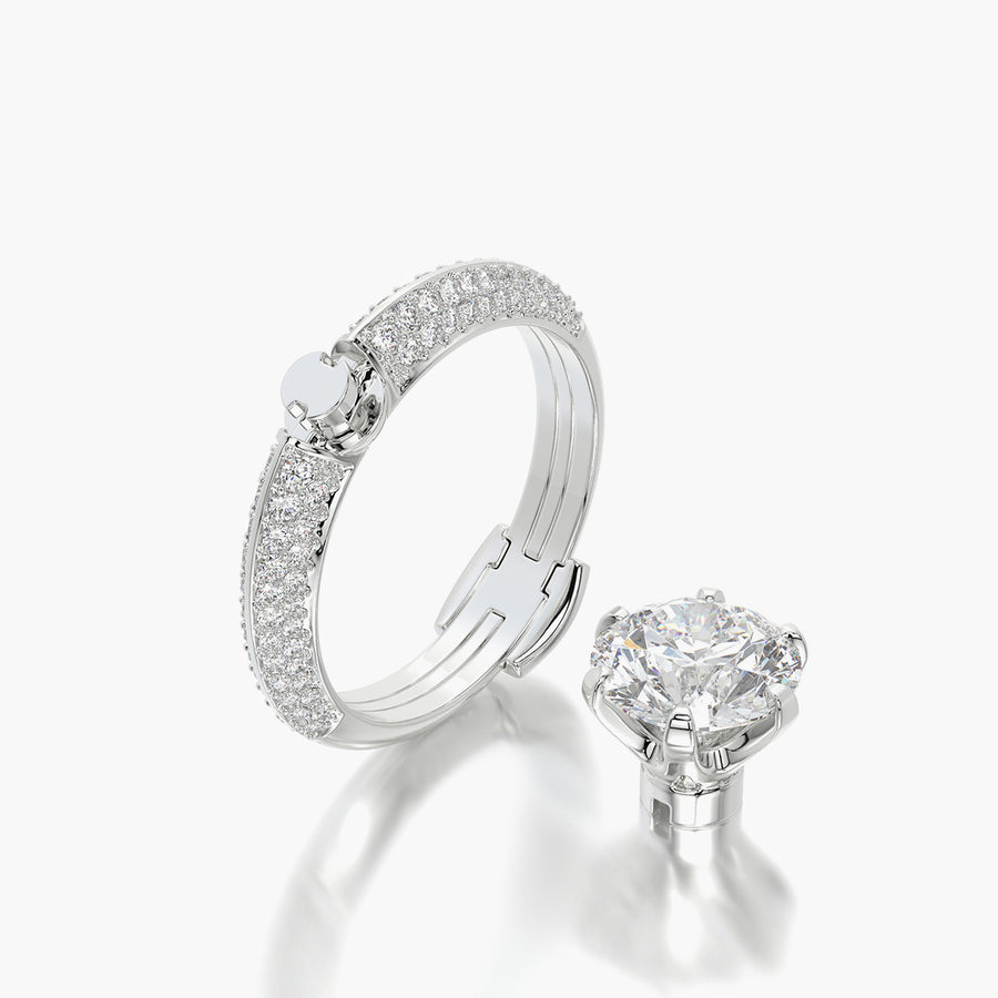 Pave TRing & Classic Six 2.08ct