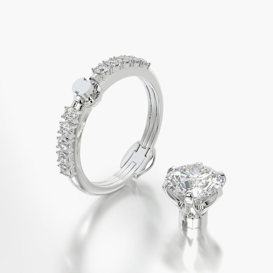 Side Stone TRing & Classic Six 2.08ct