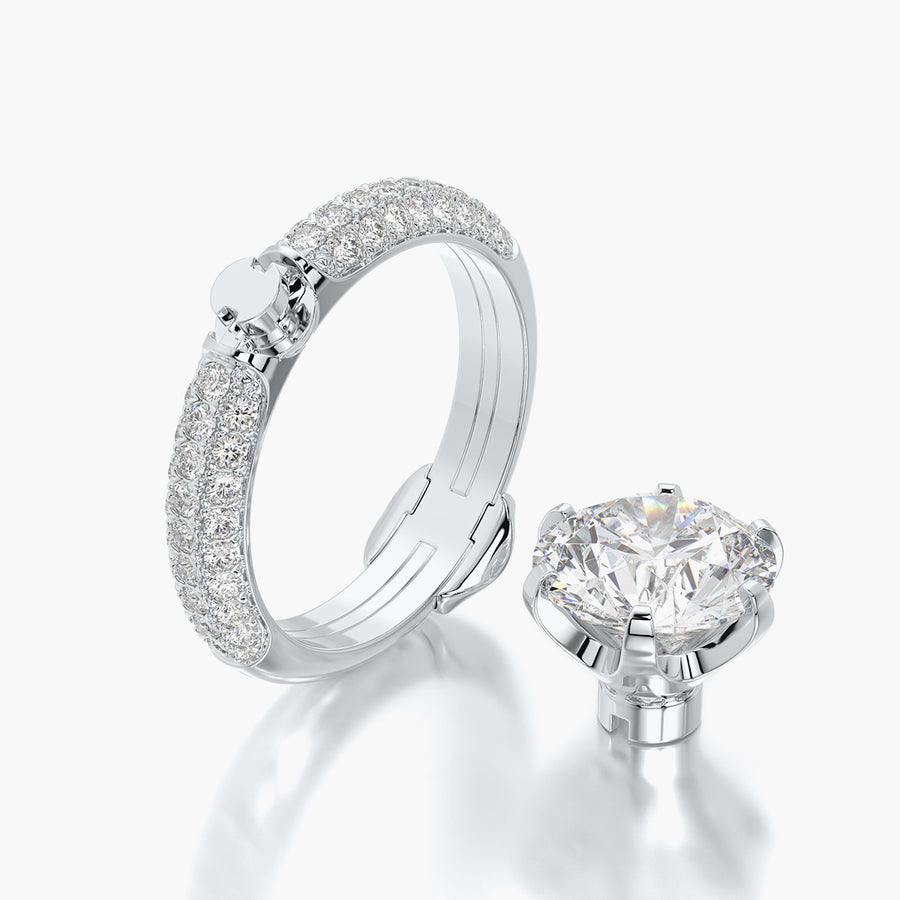 Pave Dome TRing & Classic Six 3.0ct