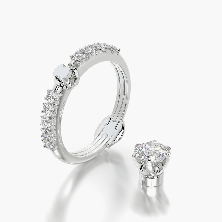 Side Stone TRing & Classic Six 0.7ct