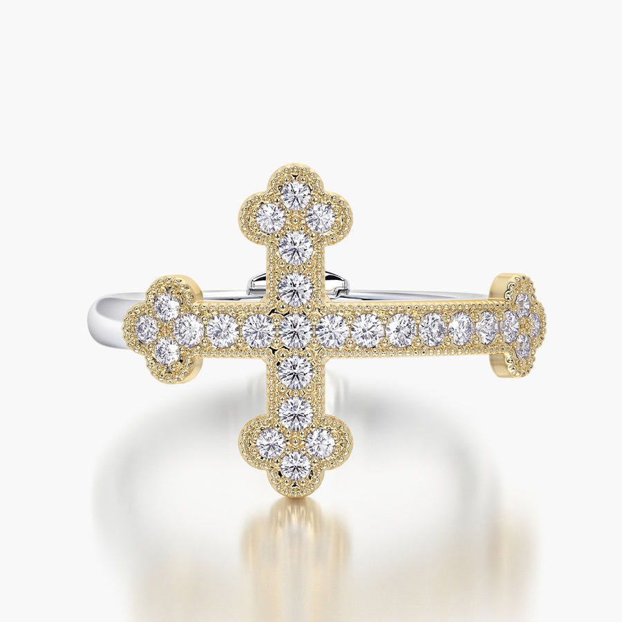 Rounded ring & Charm Cross