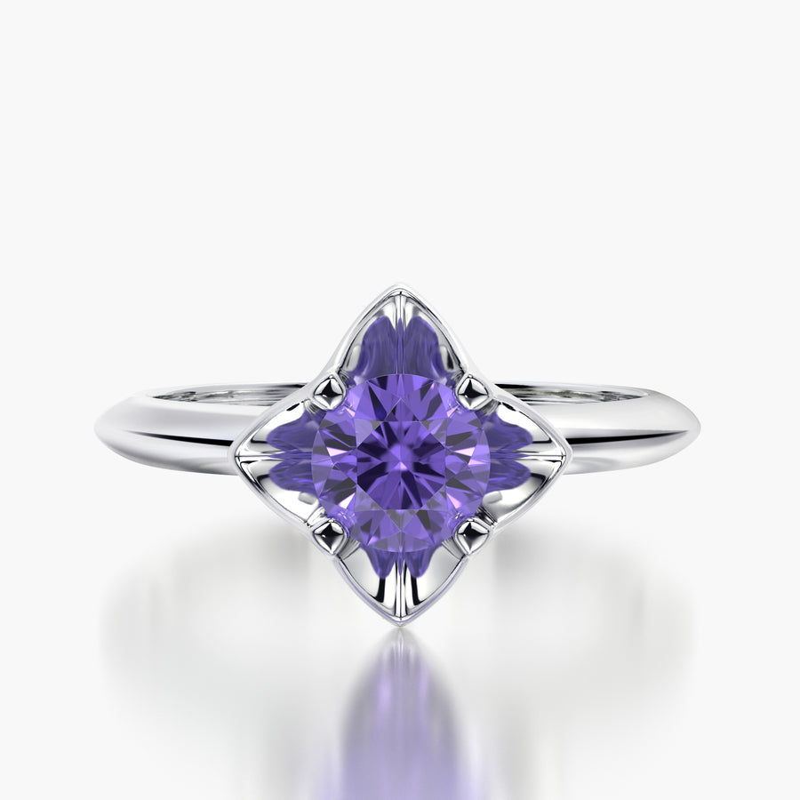 Classic ring & Charm Tanzanite flower