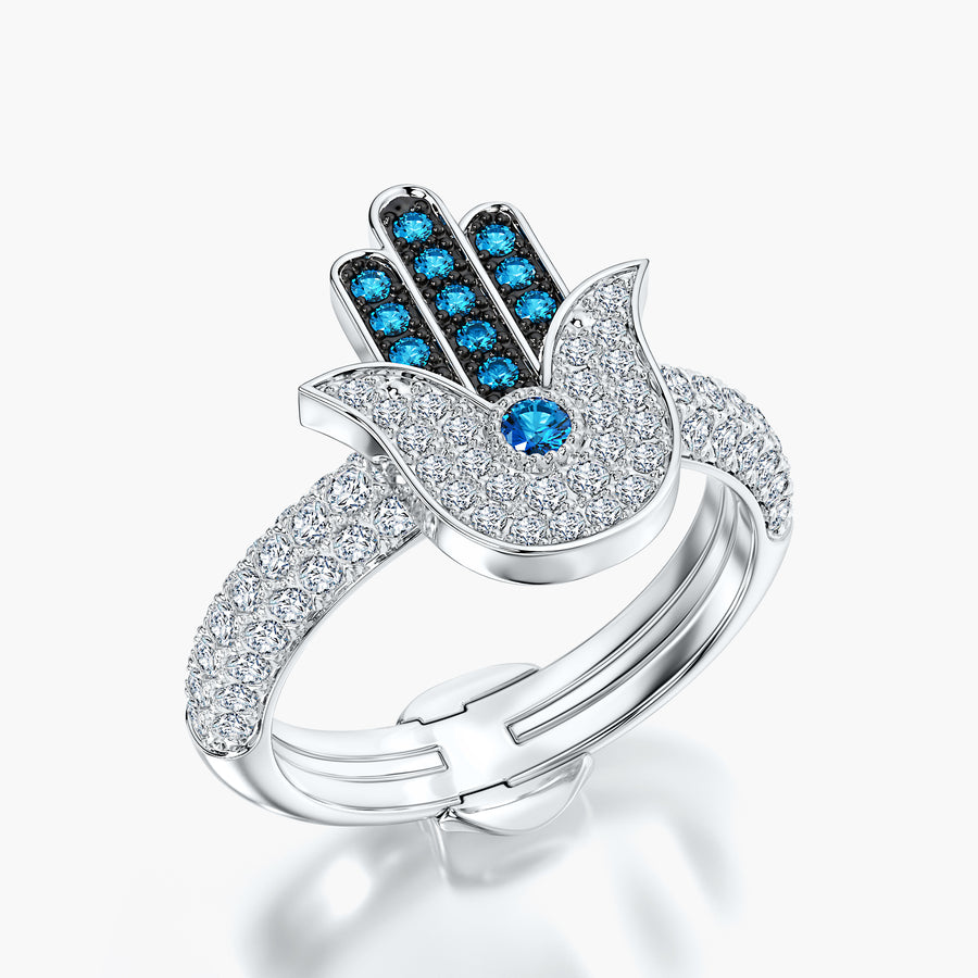 Pave Dome ring & Charm Hand