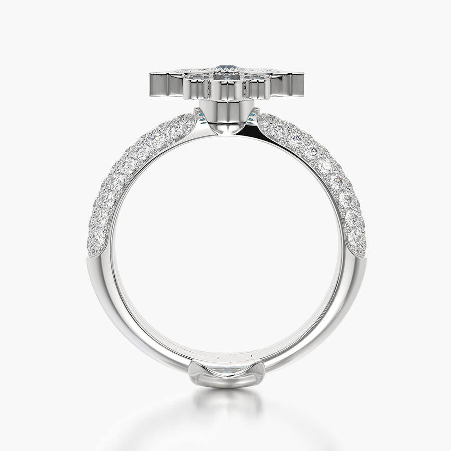 Pave Dome ring & Charm Hand