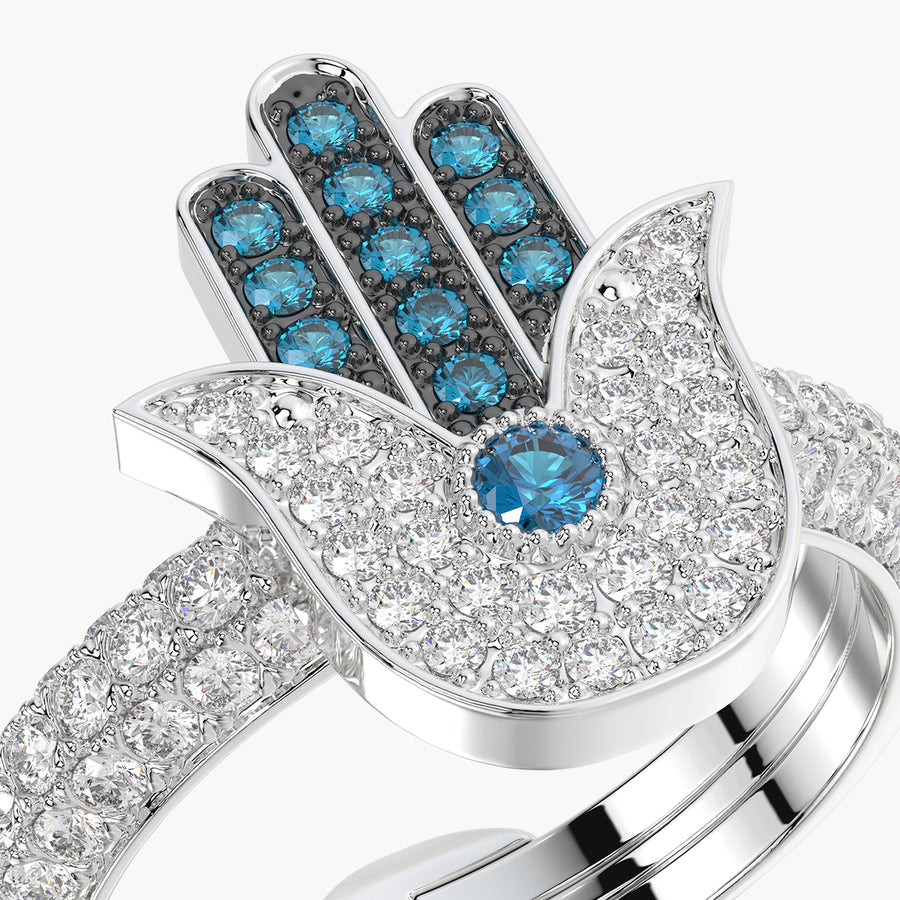 Pave Dome ring & Charm Hand