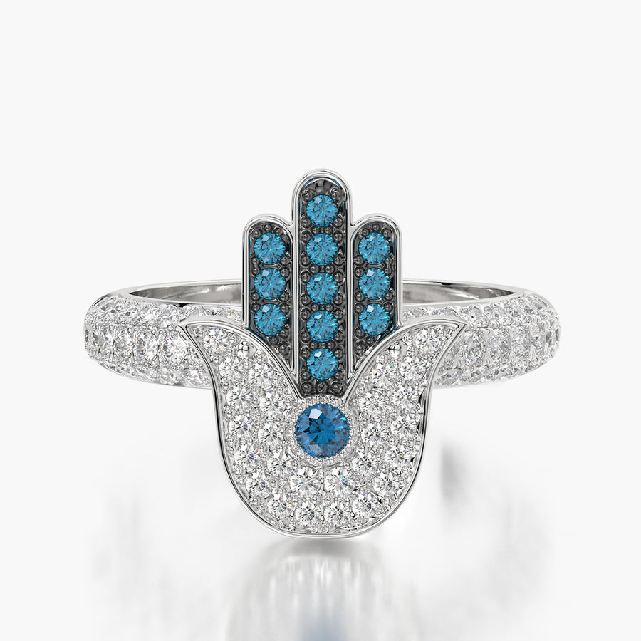 Pave Dome ring & Charm Hand