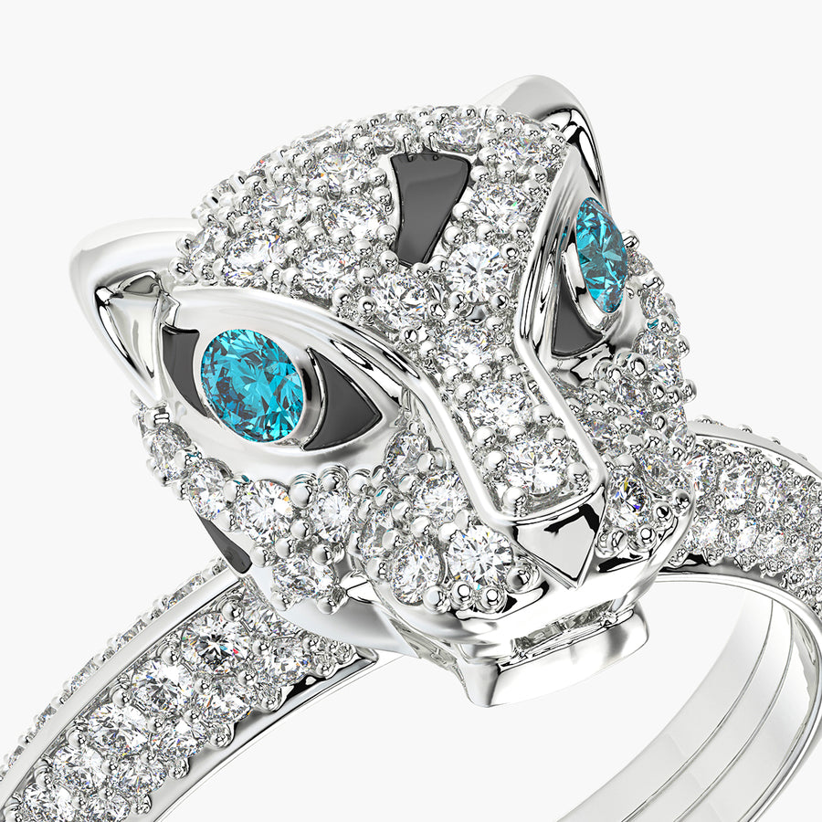 Pave ring & Charm Panther