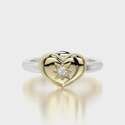 Rounded ring & Charm Heart