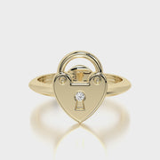 Classic ring & Charm The heart lock
