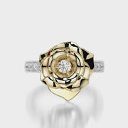 Channel Set ring & Charm Yellow Rose
