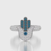 Pave Dome ring & Charm Hand