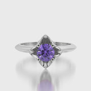 Classic ring & Charm Tanzanite flower