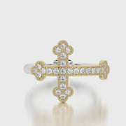 Rounded ring & Charm Cross
