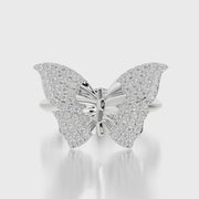 Classic Ring & Charm Diamond Butterfly