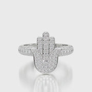 Pave Dome ring & Charm Hand