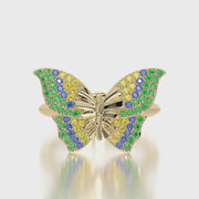 Classic ring & Charm Golden Butterfly