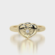 Rounded ring & Charm Heart