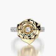 Channel Set ring & Charm Yellow Rose