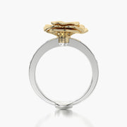 Channel Set ring & Charm Yellow Rose