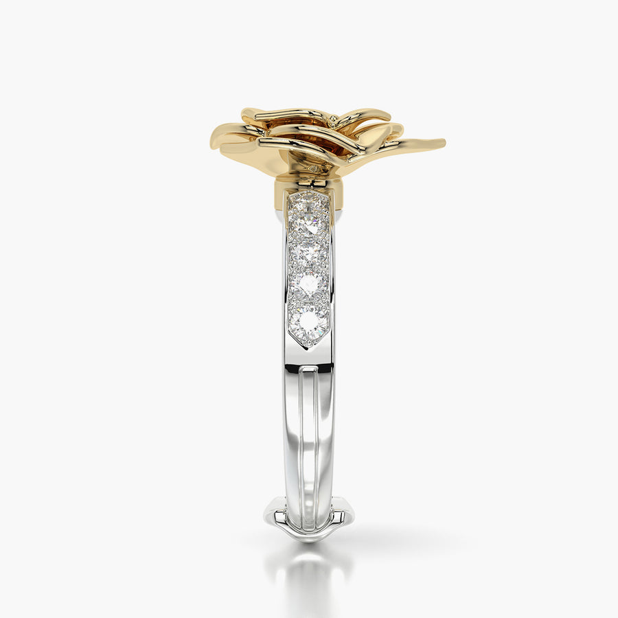 Channel Set ring & Charm Yellow Rose