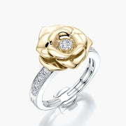 Channel Set ring & Charm Yellow Rose