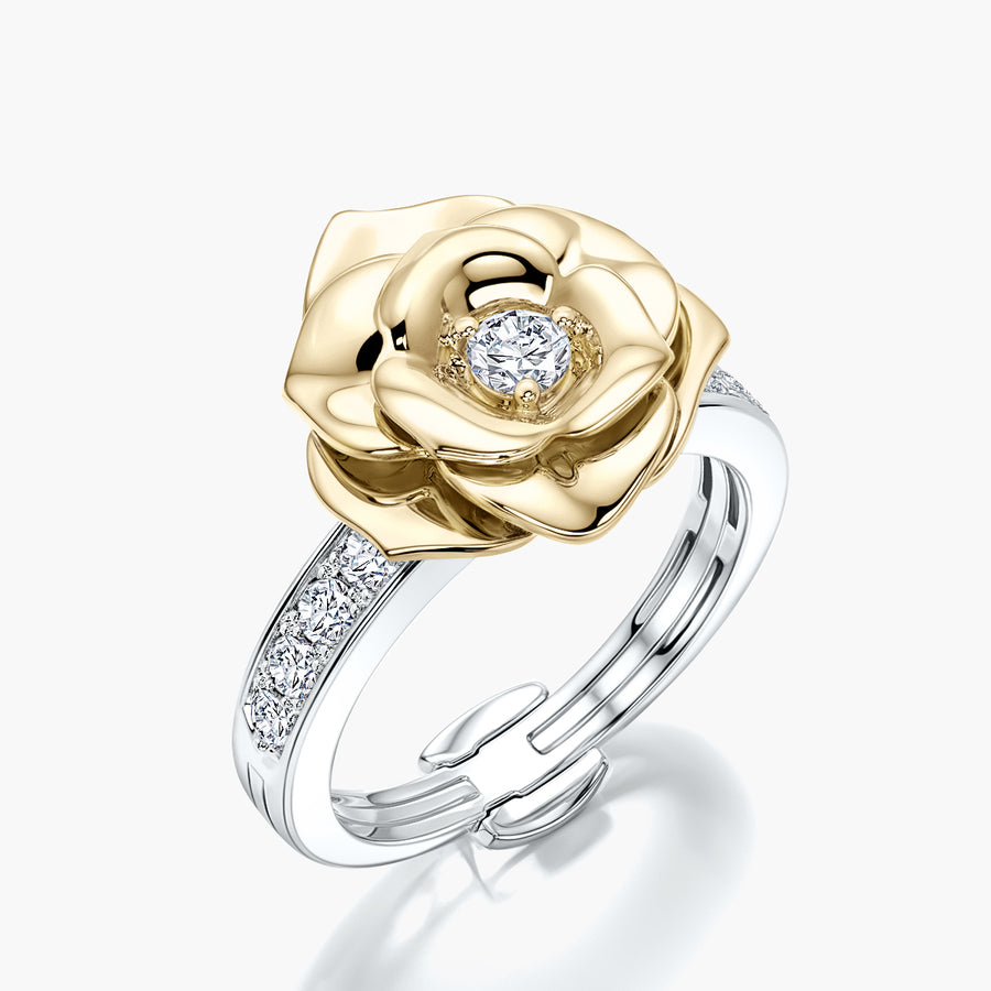 Channel Set ring & Charm Yellow Rose