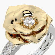 Channel Set ring & Charm Yellow Rose
